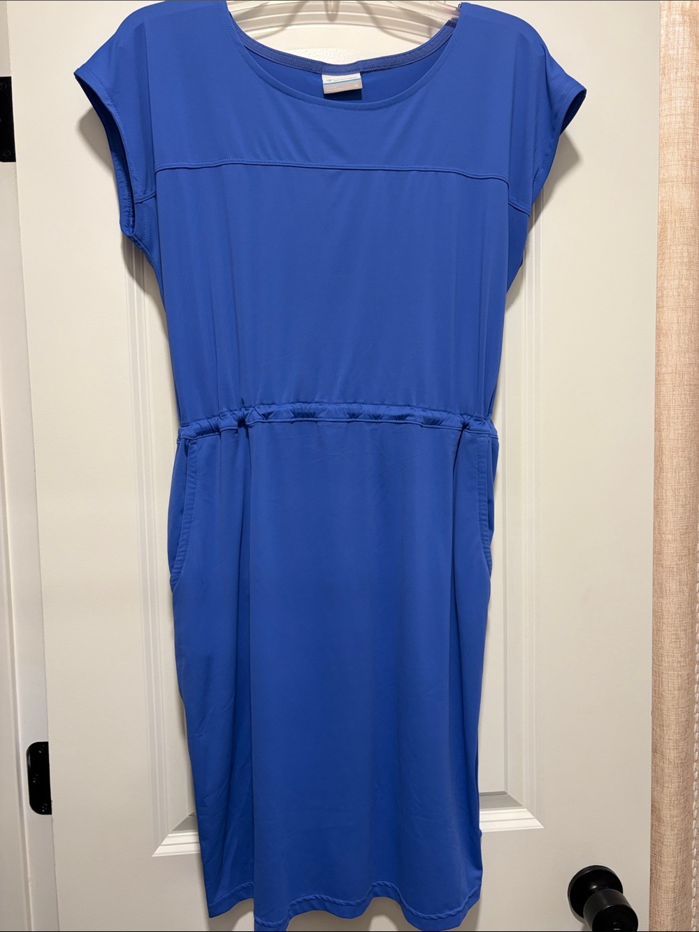 Columbia Royal Blue Pull‑On Midi Dress with Drawstring Waist